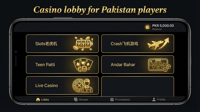 Lobby view of mj77 for Pakistan users - 4